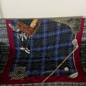 Tartan polo Ralph Lauren gold silk scarf